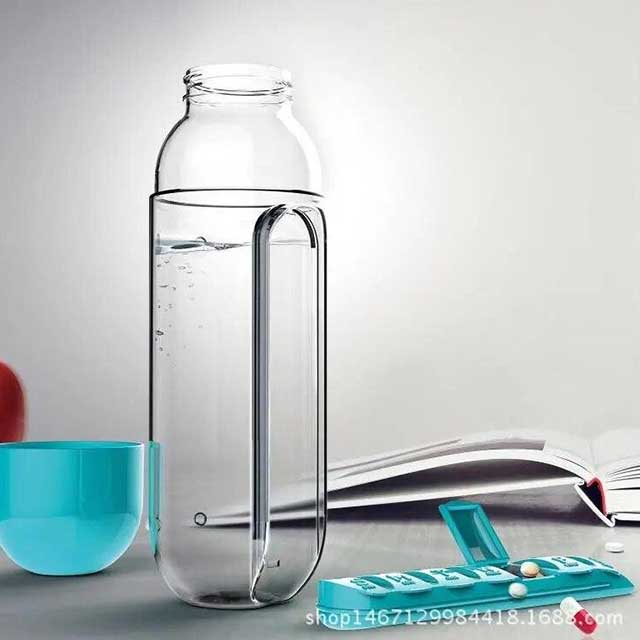 Portable Plastic Medicine Bottle 2-in-1 – Convenient Travel Pill Dispenser & Storage Container