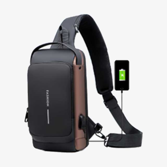 حقيبة كتف وصدر رجالية مقاومة للماء - حقيبة ظهر متينة ومتعددة الاستخدامات للاستخدام الخارجي واليومي