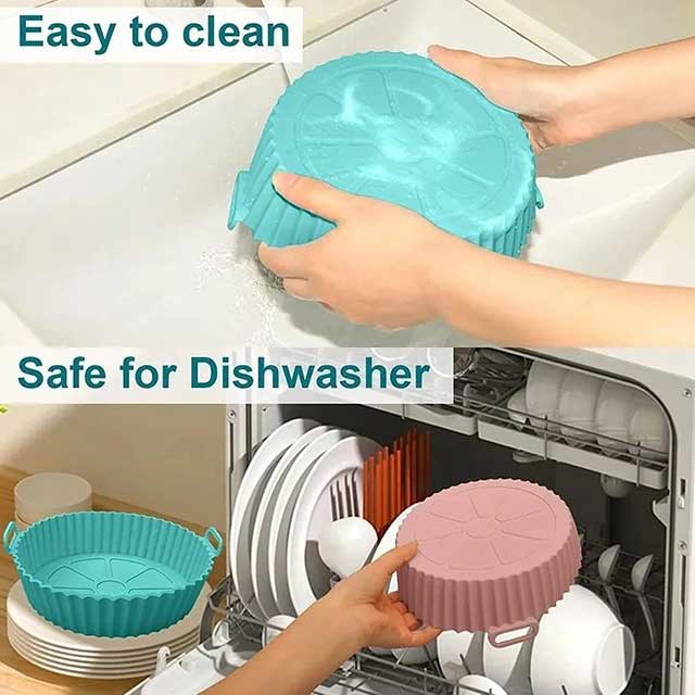 Silicone Tray for Air Fryer with Handle – Non-Stick, Heat-Resistant Cooking Tray for Easy Food Preparation & Cleanup