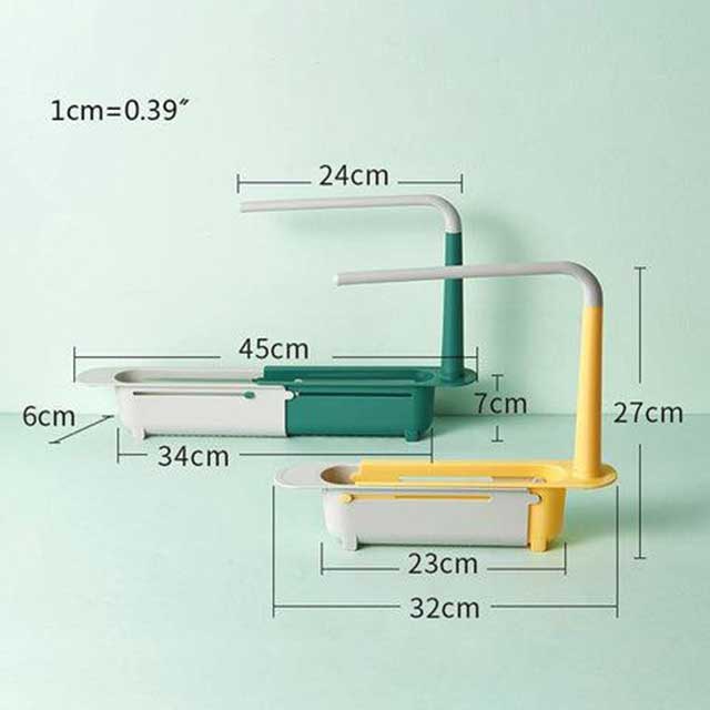 Telescopic Sink Shelf Kitchen Organizer – Adjustable Space-Saving Storage Rack for Countertop