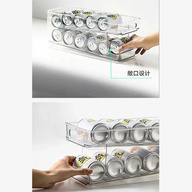 Transparent Rolling Fridge Organizer Storage Box – Clear, Adjustable Storage Solution for Kitchen & Refrigerator