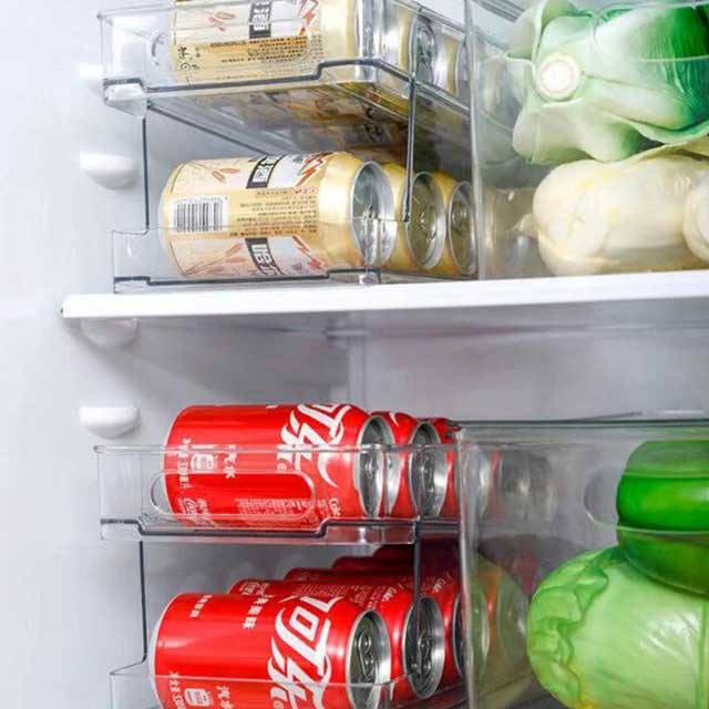 Transparent Rolling Fridge Organizer Storage Box – Clear, Adjustable Storage Solution for Kitchen & Refrigerator