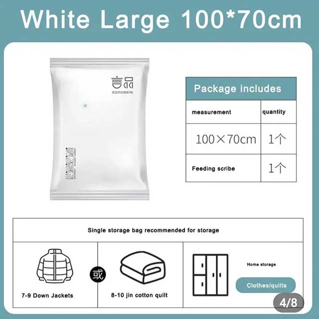 Vacuum Storage Space Sealed Bags – Large, Durable, Reusable, and Vacuum-Seal for Clothes, Bedding, and More