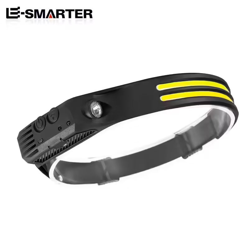 Induction Headlamp COB LED | USB Rechargeable Flashlight with Built-in Battery & 5 Lighting Modes | Sensor Head Torch