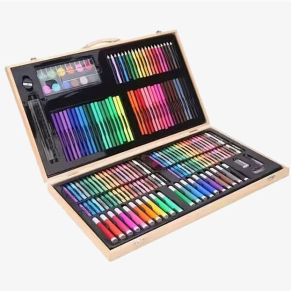 180 Pcs Wooden Box Coloring and Painting Set – Complete Art Kit for Kids & Adults