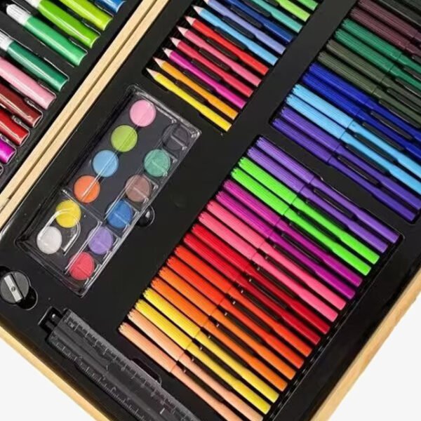 180 Pcs Wooden Box Coloring and Painting Set – Complete Art Kit for Kids & Adults