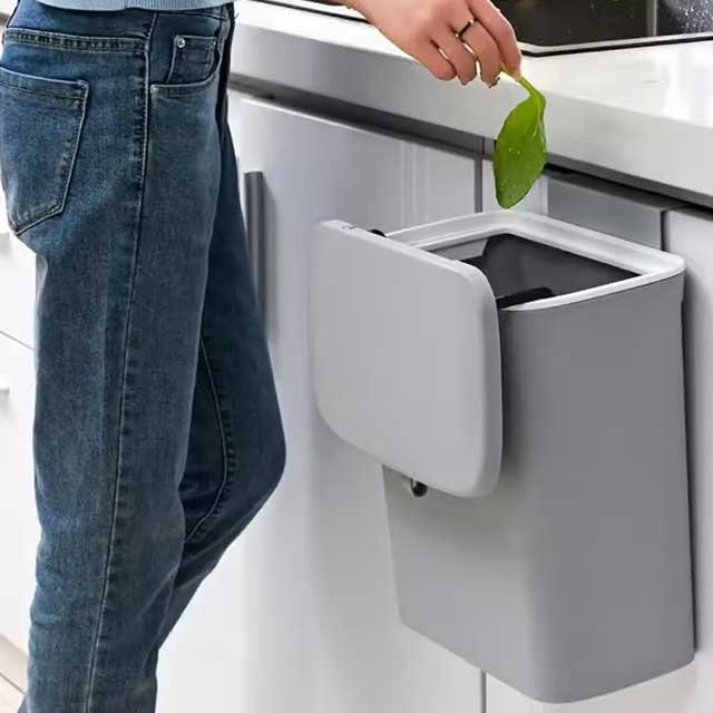 Kitchen Trash Can Creative Dry and Wet Separation - Dual Compartment Trash Bin for Efficient Waste Sorting