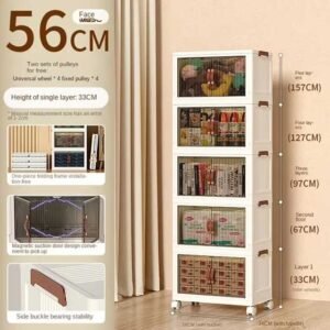 5-Layer Foldable Plastic Toy Clothes Rack – No Installation Kids Closet Organizer, 56CM