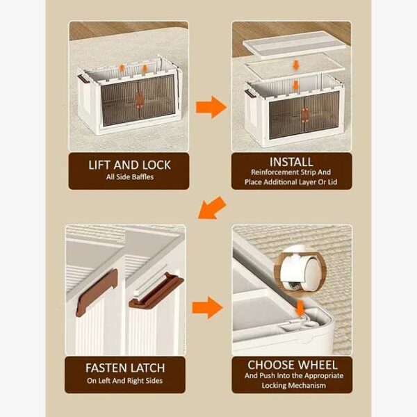 5-Layer Foldable Plastic Toy Clothes Rack – No Installation Kids Closet Organizer, 56CM