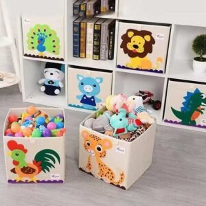 Animals Folding Kid Storage Box & Toys Organizer - Cute, Collapsible Storage Solution for Toys, Clothes & More