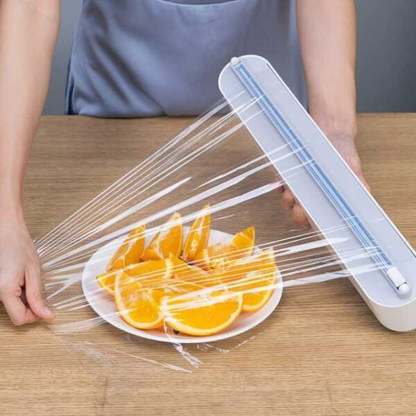 Cling Film Cutter Kitchen Accessories - Easy-to-Use Plastic Wrap Dispenser for Clean, Precise Cutting