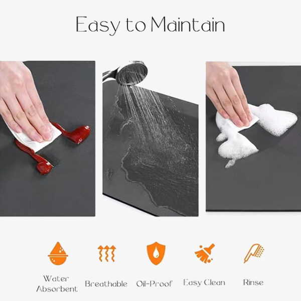 Coffee Machine Placemat Kitchen Water Absorbent Pad – Diatomite Drying Dishes Drain Mat for Sink & Countertop Protector (40x50cm)