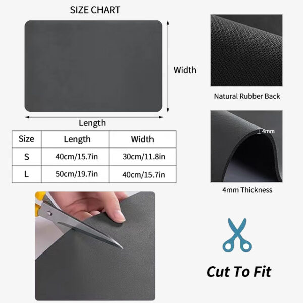 Coffee Machine Placemat Kitchen Water Absorbent Pad – Diatomite Drying Dishes Drain Mat for Sink & Countertop Protector (40x50cm)