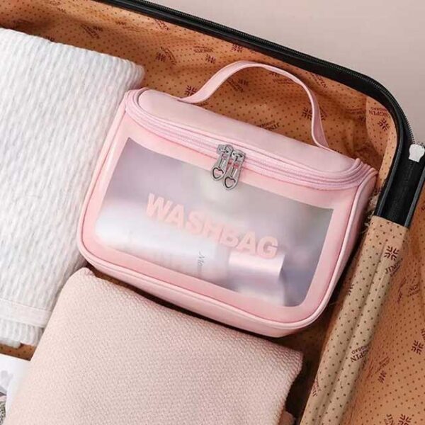 Large Capacity Portable Waterproof Transparent PVC Women Cosmetic Bag – Travel Organizer for Makeup & Toiletries