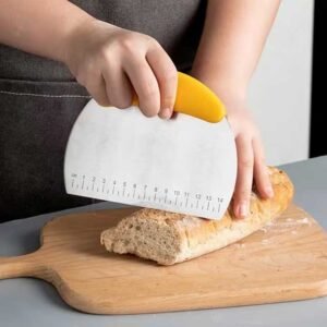 Household Stainless Steel Semi-Round Baking Knife with Scale - Precision Cutter for Cakes, Pastries, and More