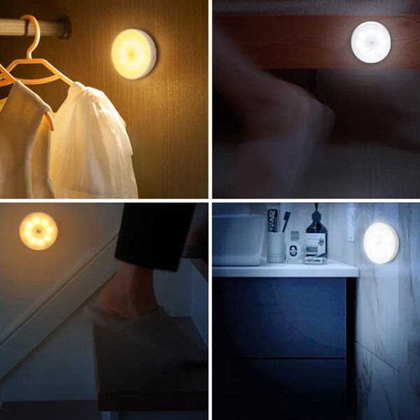 LED Motion Sensor Night Light with 2 Color Modes – USB Rechargeable Indoor Lighting for Home, Bedroom, Hallway