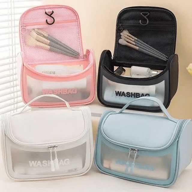 Large Capacity Portable Waterproof Transparent PVC Women Cosmetic Bag - Travel Organizer for Makeup & Toiletries