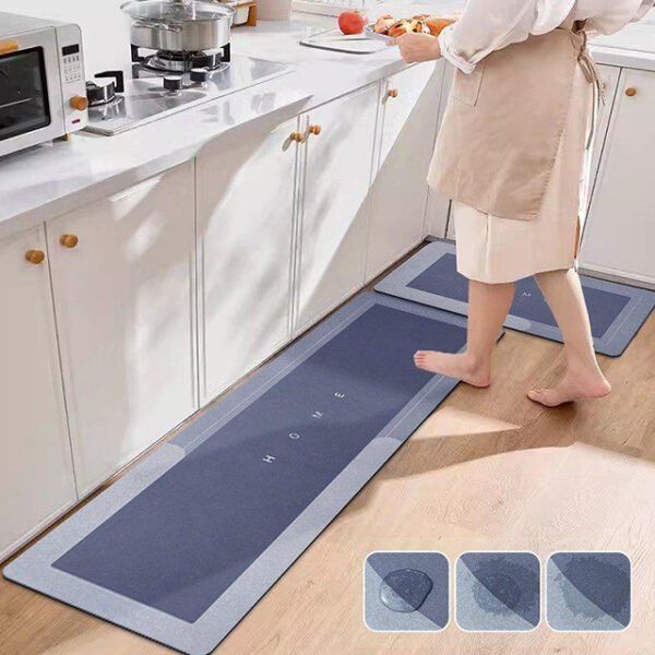 2 Pcs/Set Long Kitchen Waterproof Mats (50x180cm & 50x80cm) – Anti-Slip, Durable Floor Protector