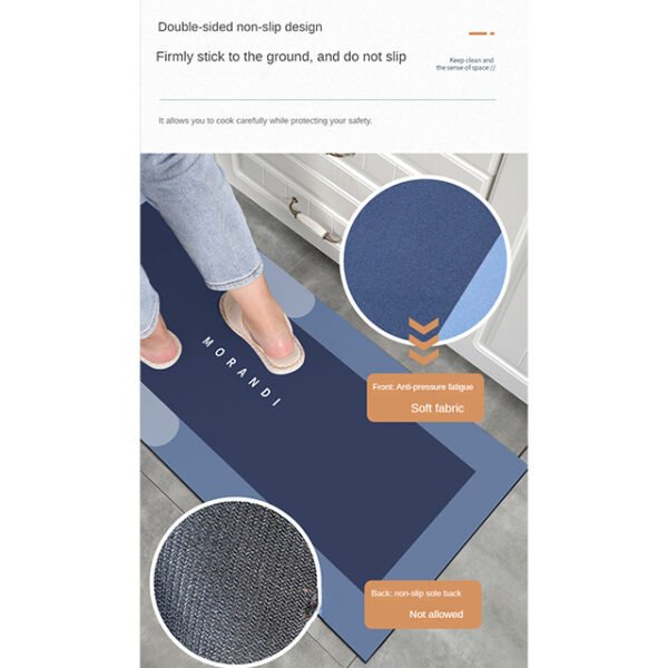 2 Pcs/Set Long Kitchen Waterproof Mats (50x180cm & 50x80cm) – Anti-Slip, Durable Floor Protector