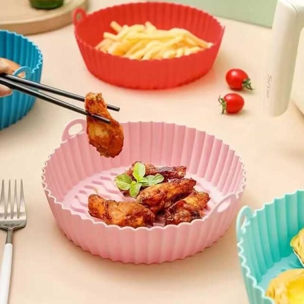 Silicone Tray for Air Fryer with Handle - Non-Stick, Heat-Resistant Cooking Tray for Easy Food Preparation & Cleanup