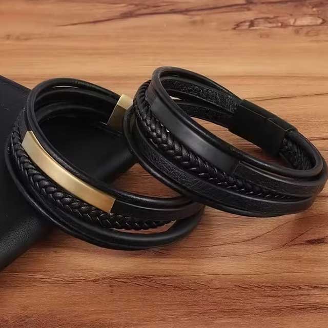 Simple Men’s Leather Bracelet – Stylish & Durable Fashion Accessory