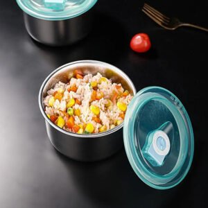 Stainless Steel Preservation Bowl with Lid – Durable, Airtight Food Storage Container for Freshness and Easy Organization