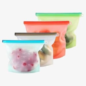 Transparent Silicone Food Storage Bag - Reusable, Leak-Proof, Eco-Friendly Storage Solution for Freshness