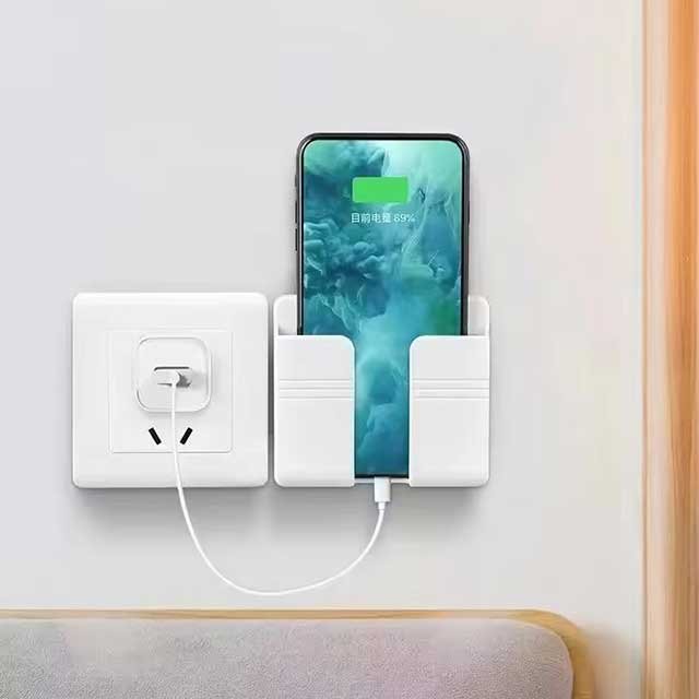 Wall-Mounted Phone Charging Case Holder – Convenient, Space-Saving Storage for Phones & Charging Cables