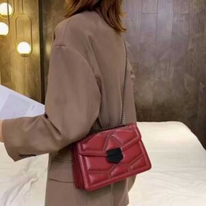 Women’s PU Leather Rivet Chain Shoulder Bag – Stylish and Durable Designer Handbag