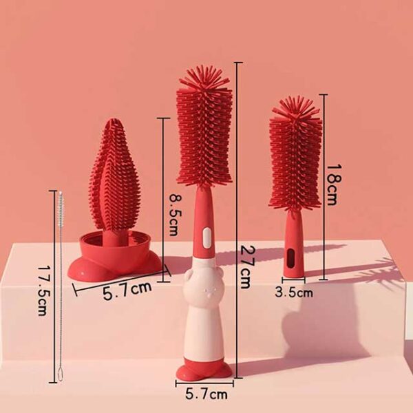 Baby Bottle Brush Multi-Functional Cleaning Brush – Food Grade 3-in-1 Pacifier Cleaner for Bottles and Nipples