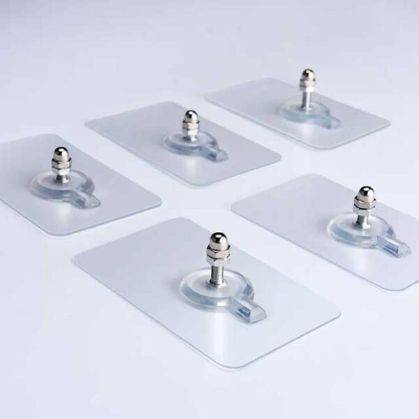 Heavy-Duty Screw Transparent Wall Hook Hanger for Home & Office Organization