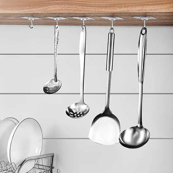 Heavy-Duty Screw Transparent Wall Hook Hanger for Home & Office Organization