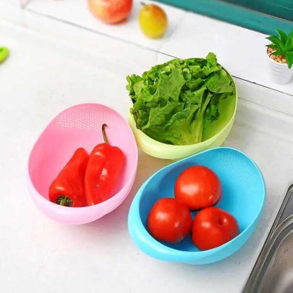 Rice Washing Filter Strainer Basket – Multi-Function Fruit & Vegetable Drainer Bowl for Kitchen Use