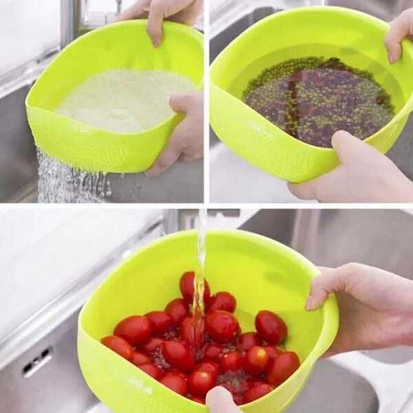 Rice Washing Filter Strainer Basket – Multi-Function Fruit & Vegetable Drainer Bowl for Kitchen Use