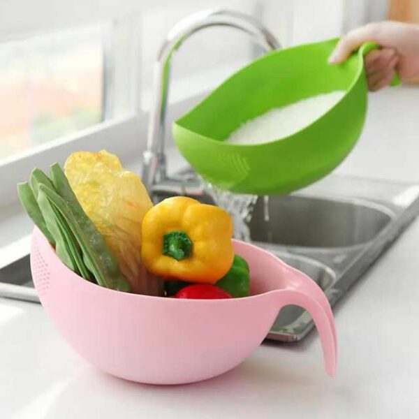 Rice Washing Filter Strainer Basket – Multi-Function Fruit & Vegetable Drainer Bowl for Kitchen Use