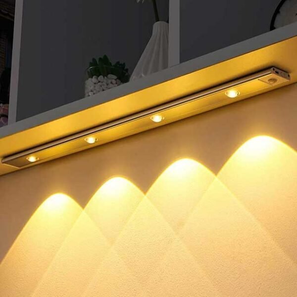 60/80/100CM Ultra Thin Nightlight Lamp - PIR Motion Sensor LED Cabinet Lighting, USB Rechargeable for Kitchen & Cabinets